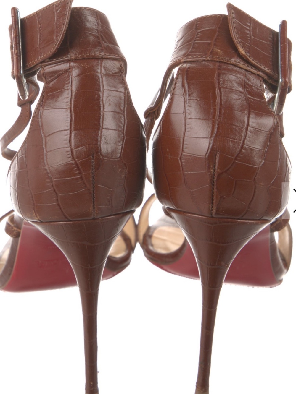 Christian Louboutin CHOCA 100 CALF NIL croc-embossed Heels 39 1/2 heels 4β. - Picture 4 of 11